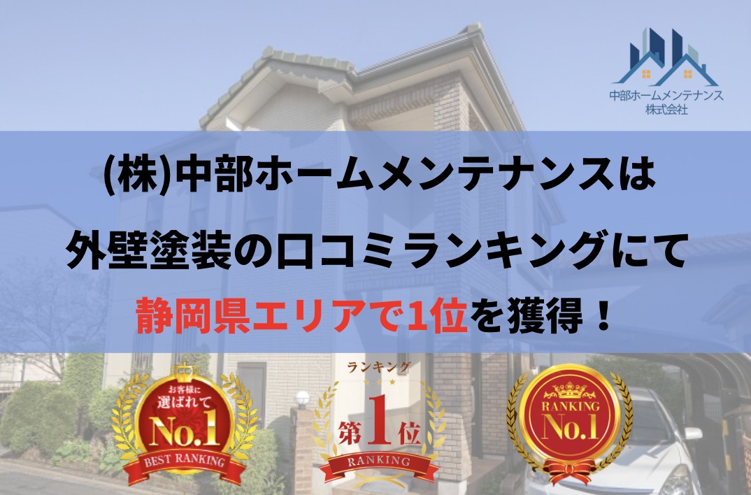 静岡県で外壁塗装口コミランキング1位を獲得しました！